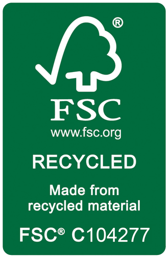 FSC www.fsc.org RECYCLED Made from recycled material FSC (c) C104277